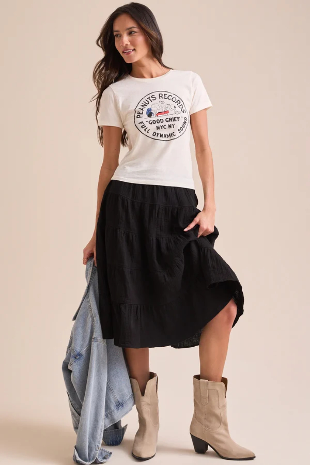 Harlow Bubble Gauze Midi Skirt