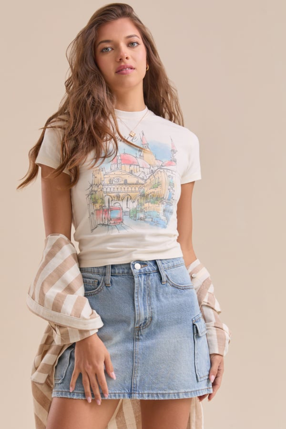 Aria Denim Cargo Mini Skirt