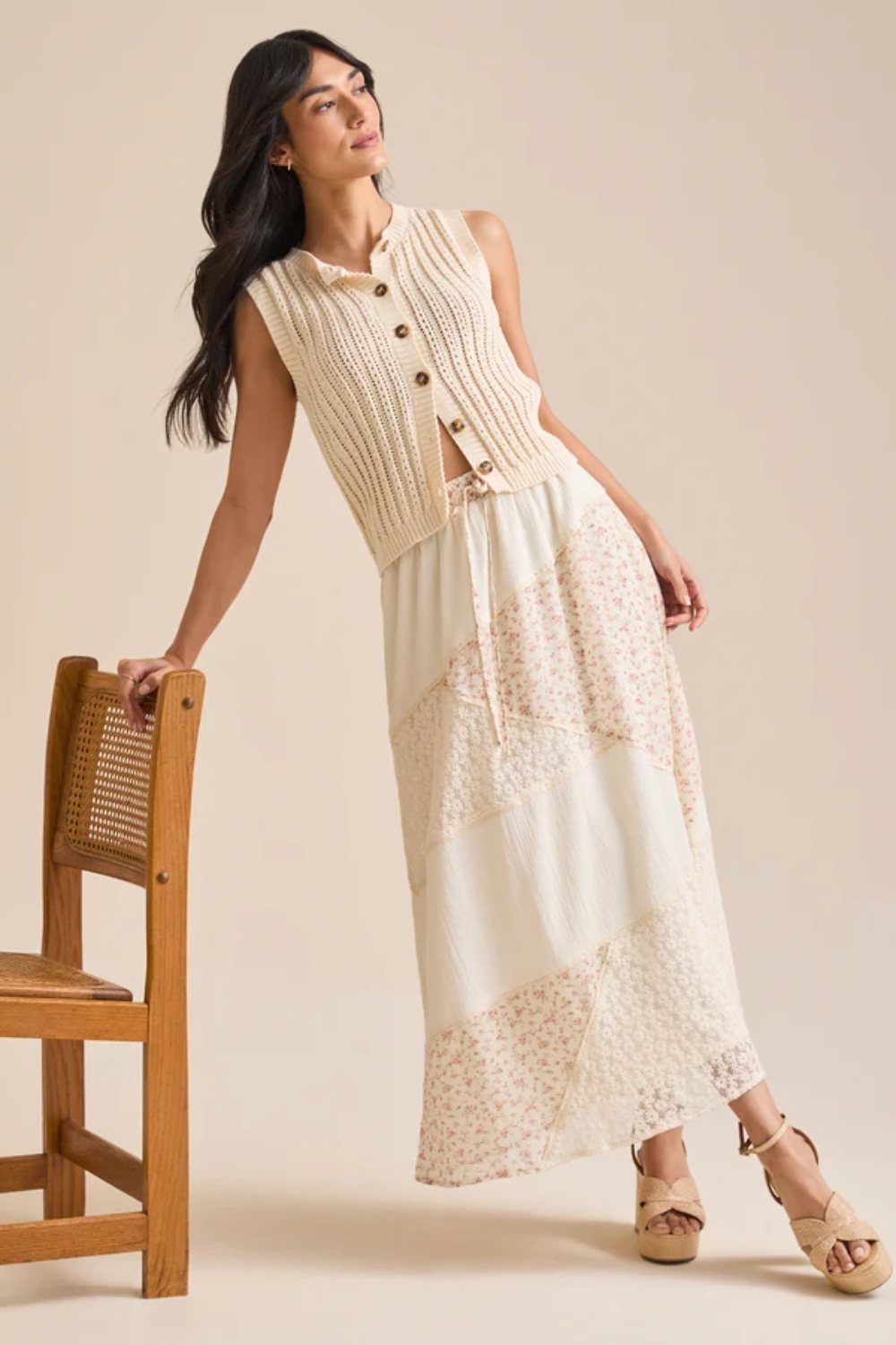 Aster Floral Midi Skirt