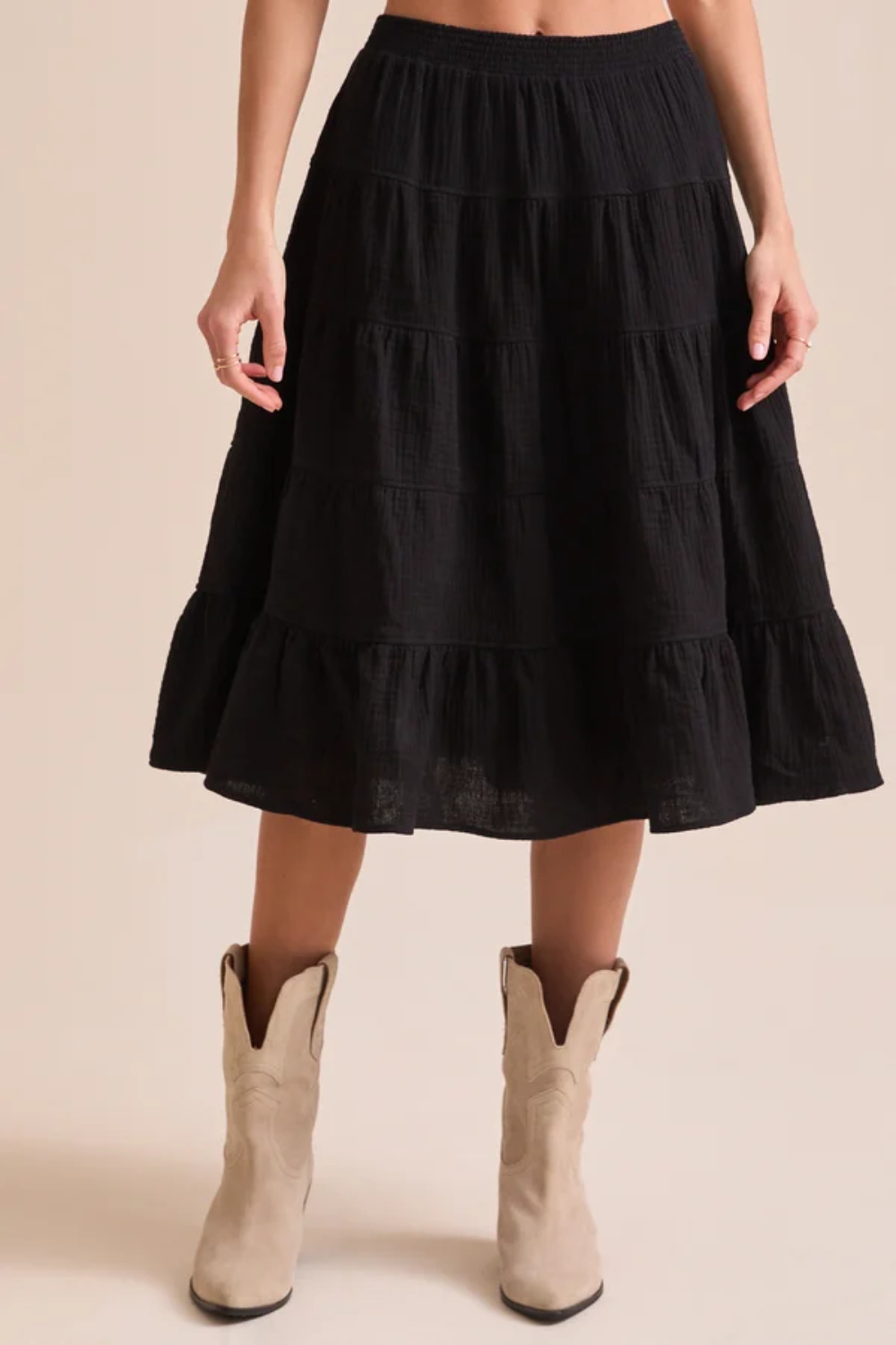 Harlow Bubble Gauze Midi Skirt