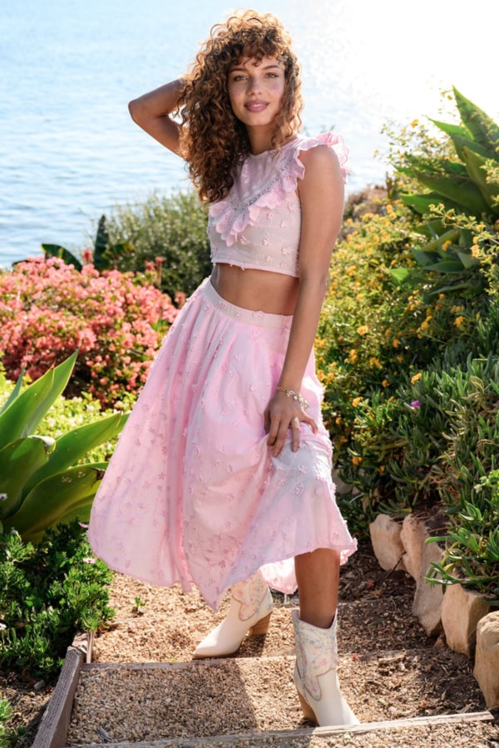 Stacey Embroidered Midi Skirt