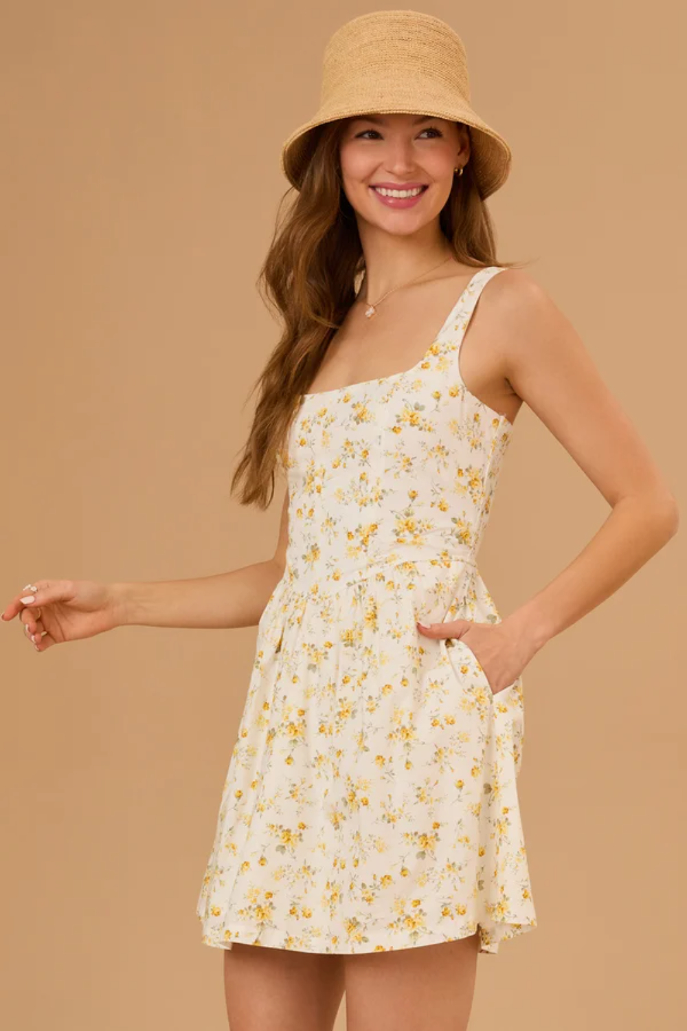 Marigold Floral Mini Dress