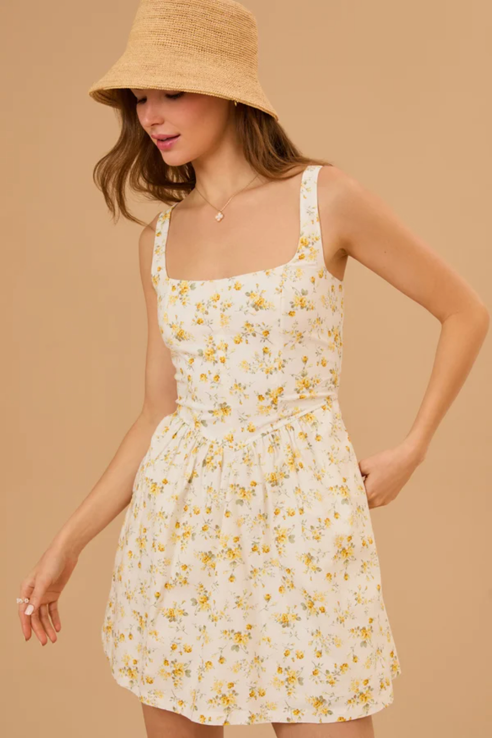 Marigold Floral Mini Dress