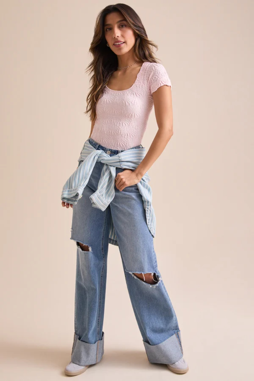 Blaire Short Sleeve Seamless Floral Tee