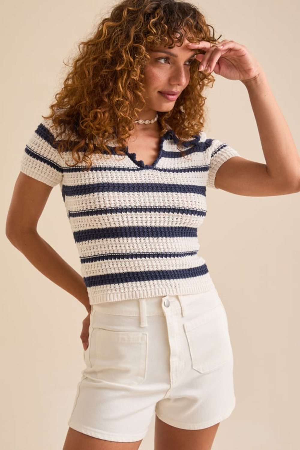 Jude Striped Crochet Top