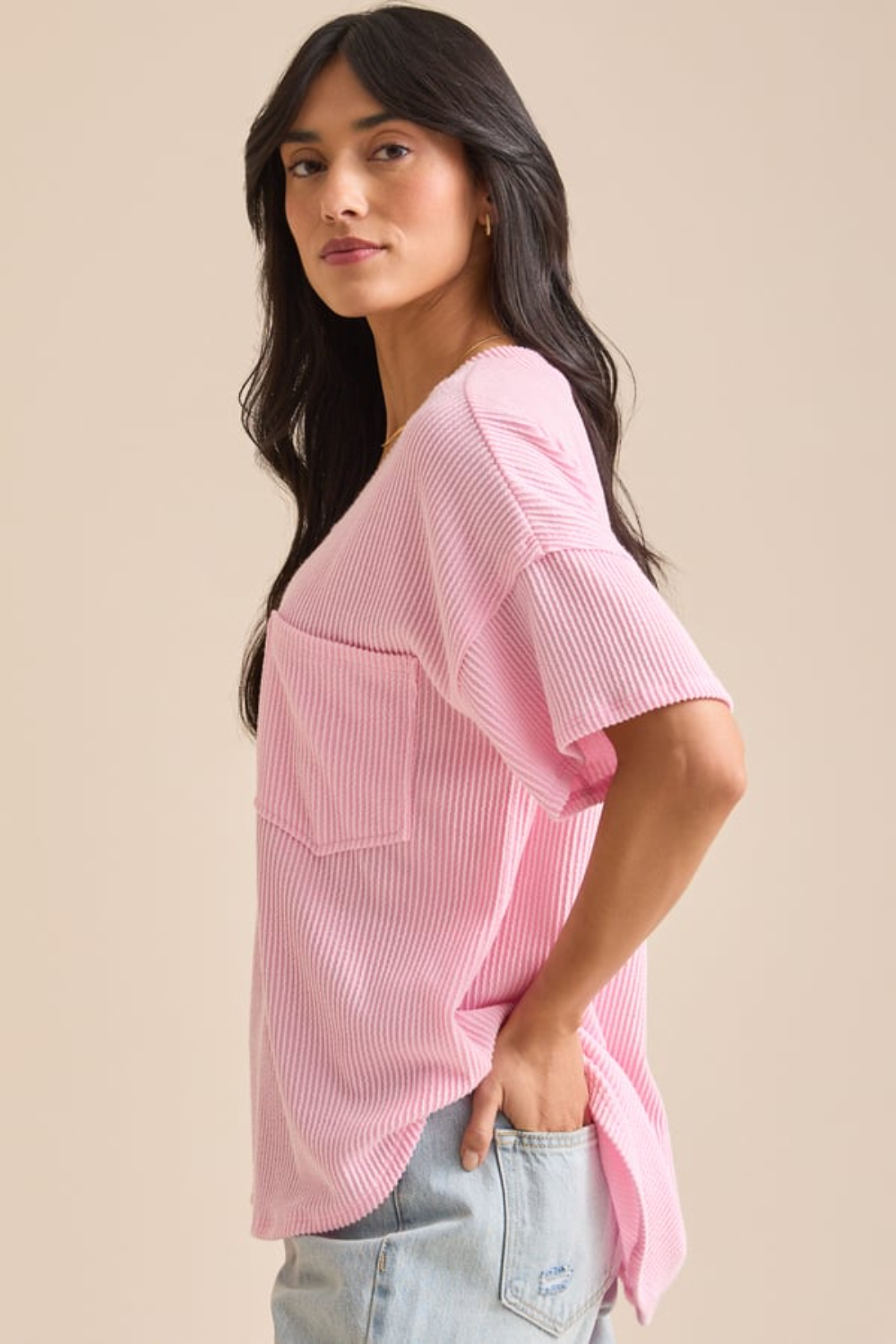 Alessia Ribbed Tunic Top