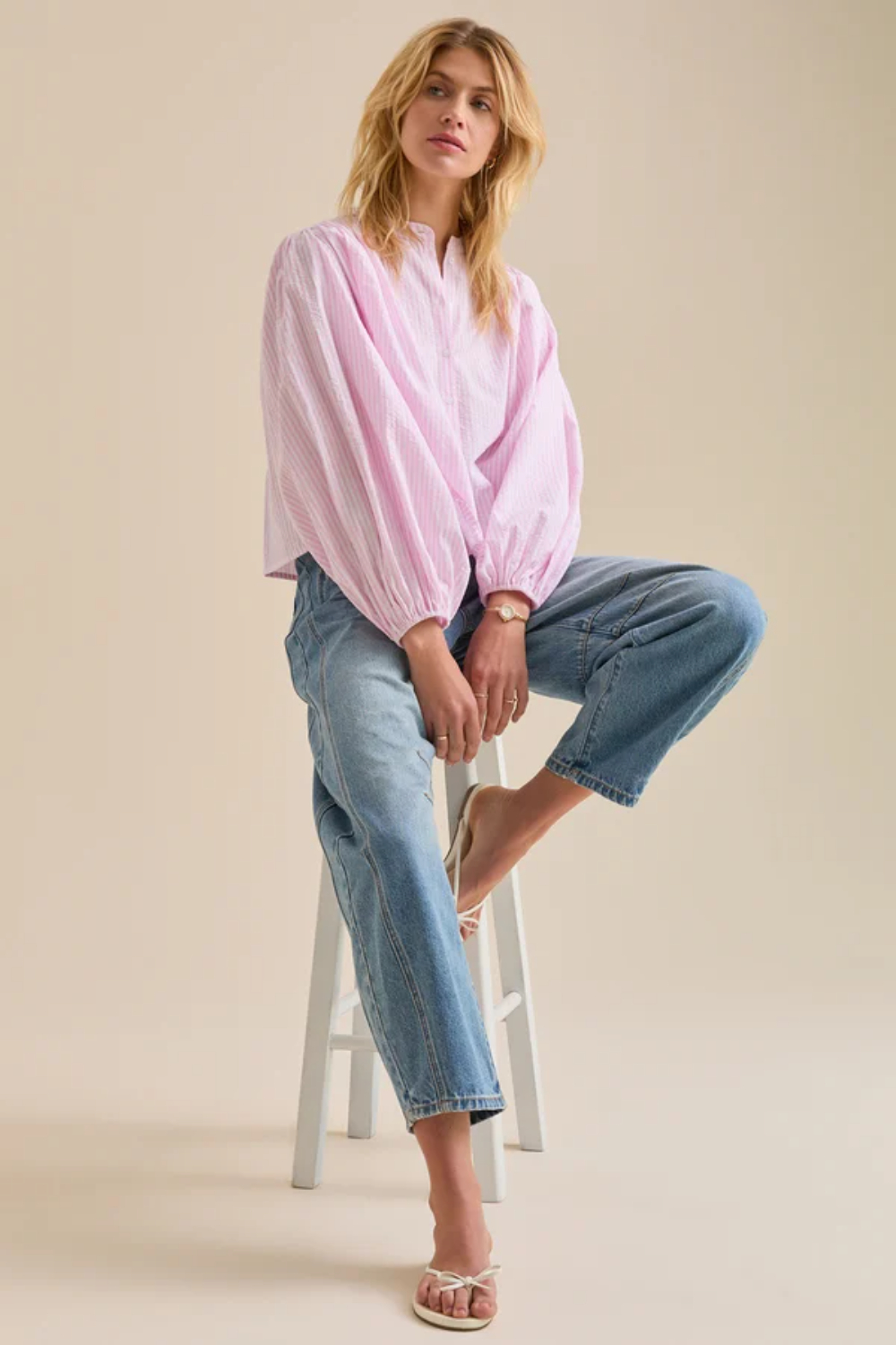Linda Puff Sleeve Button Up