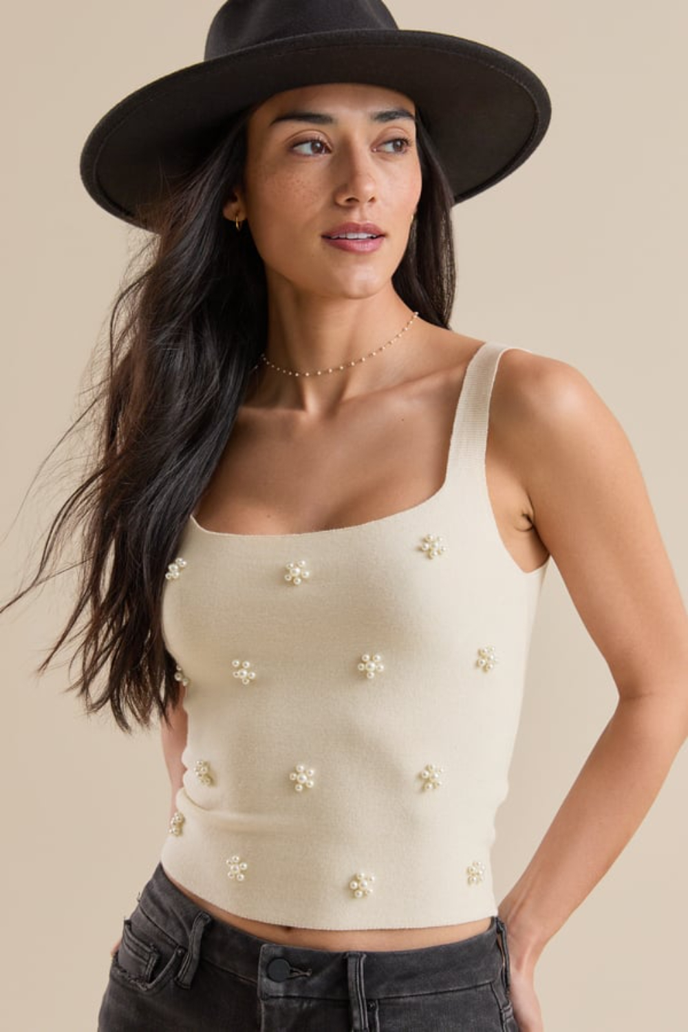 Nora Floral Pearl Tank