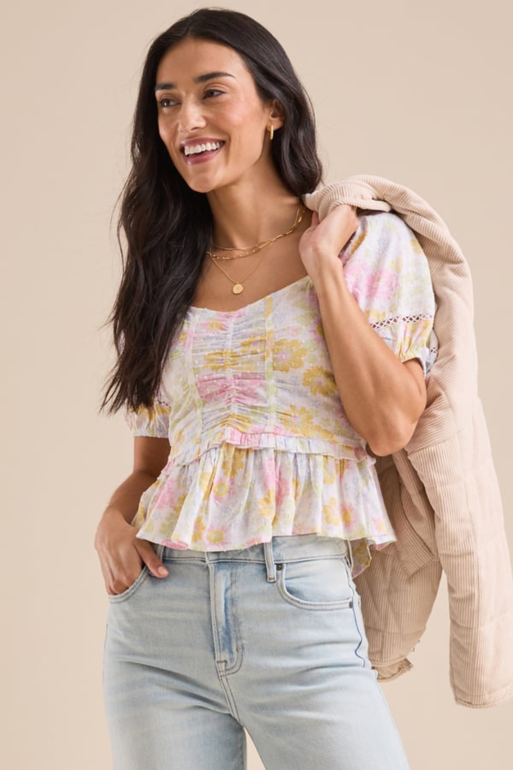 Monica Floral Babydoll Top