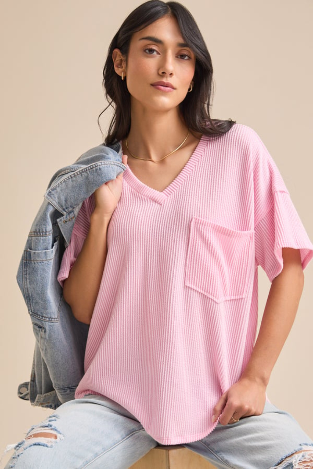 Alessia Ribbed Tunic Top