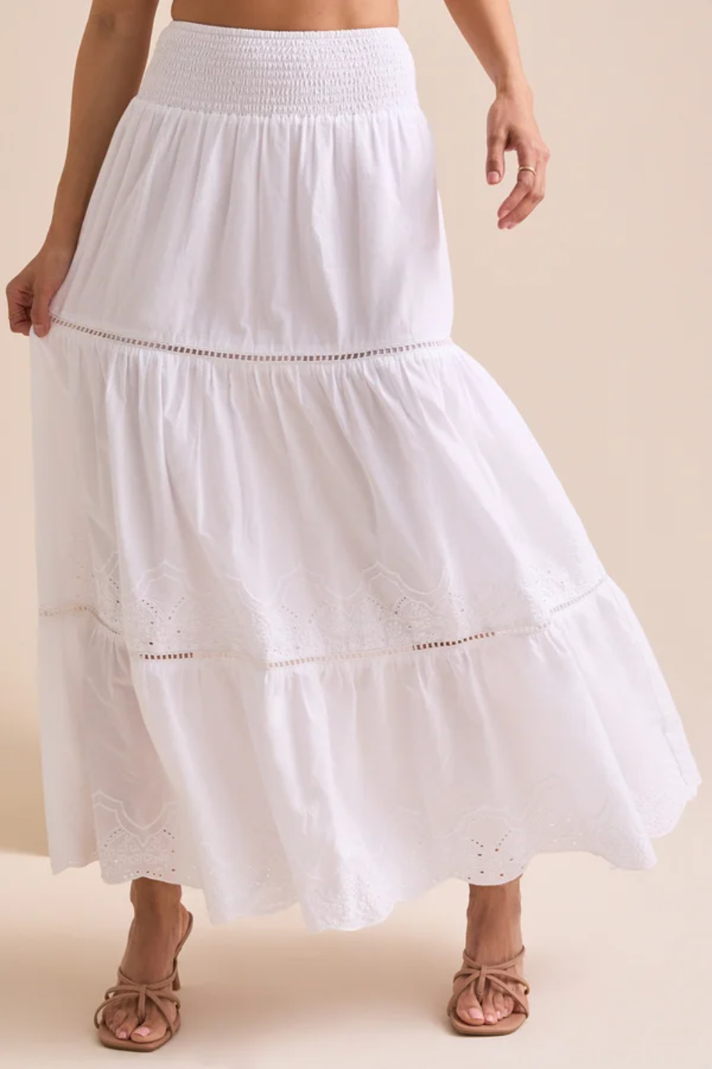 Viv Smocked Midi Skirt