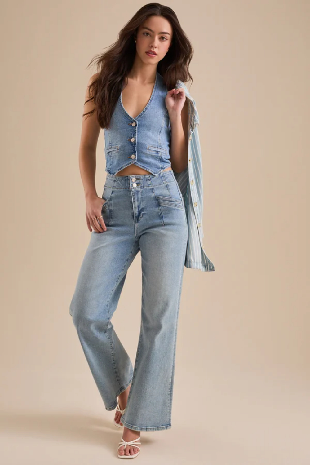 Tillie Denim Halter Vest