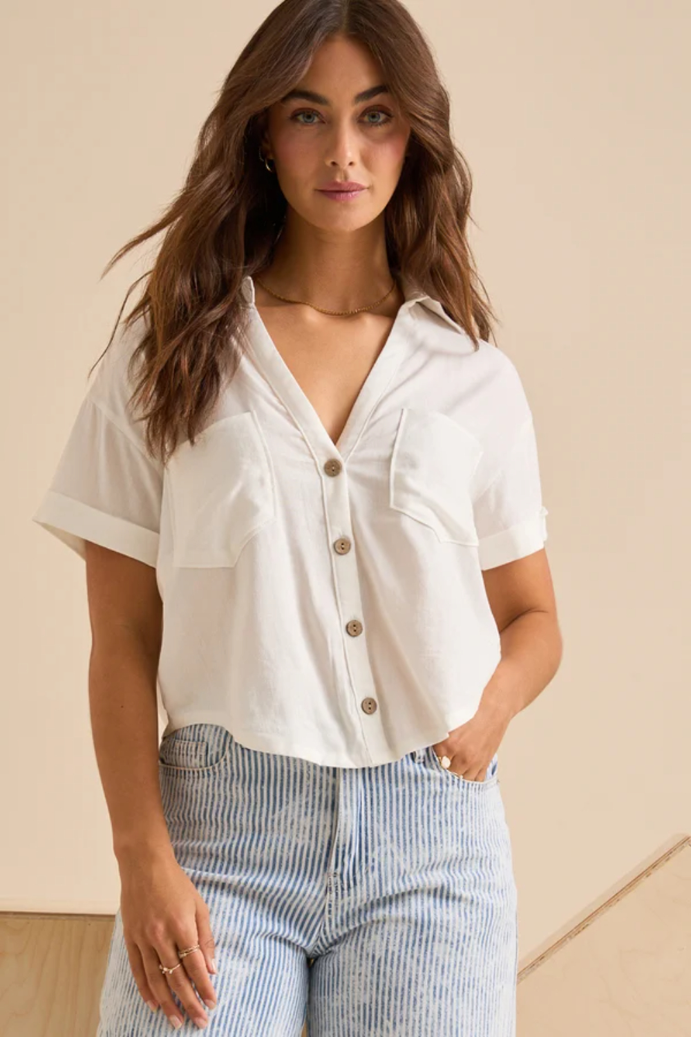 Courtney Crop Linen Shirt