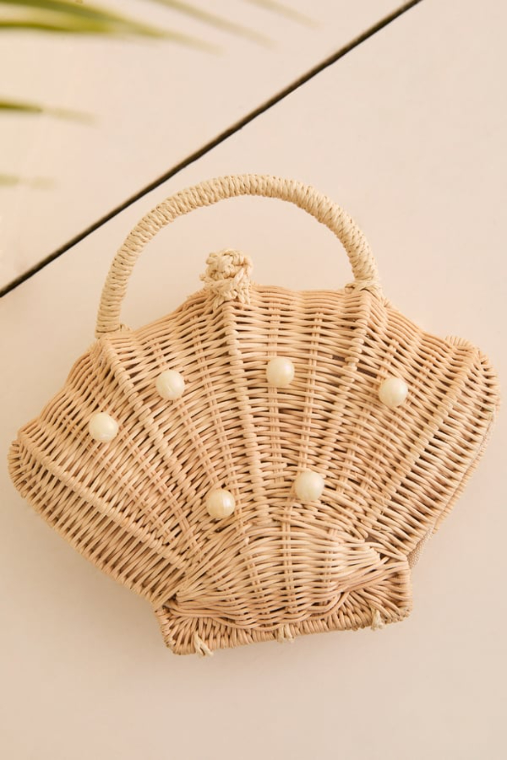 Straw Seashell Handbag Purse