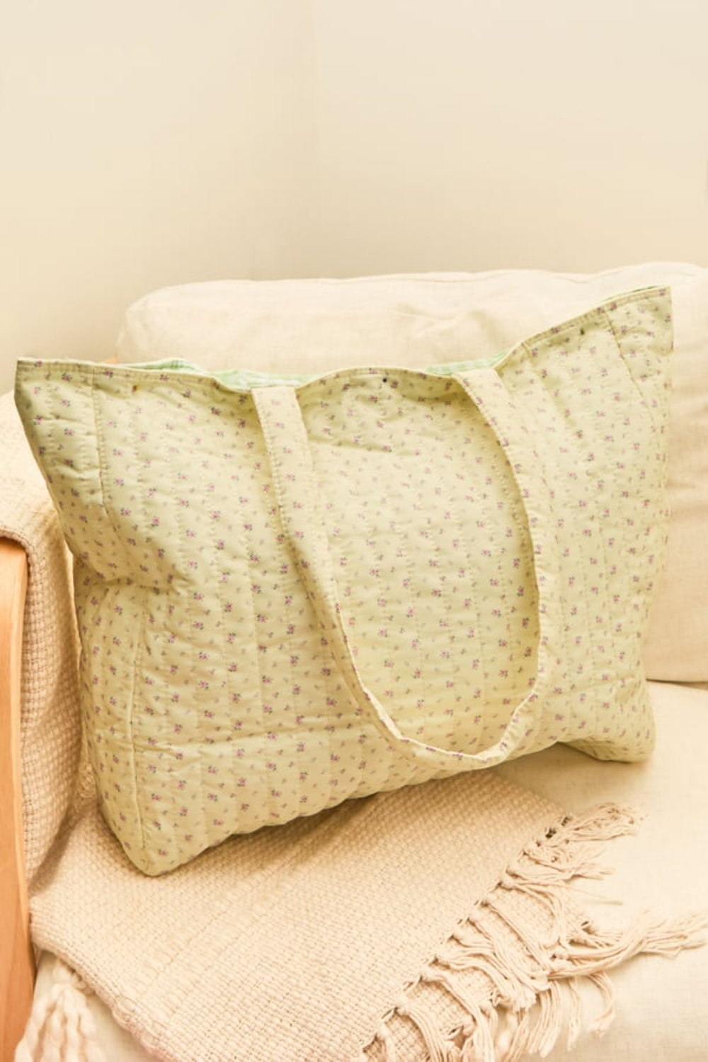 Maggie Floral Quilted Tote Bag