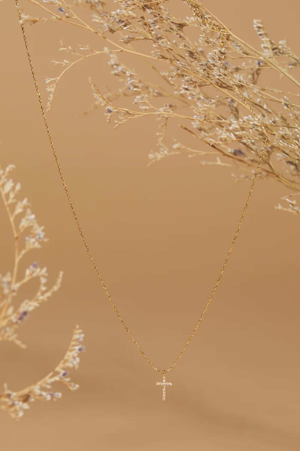 18K Gold Dipped Cross Charm Necklace