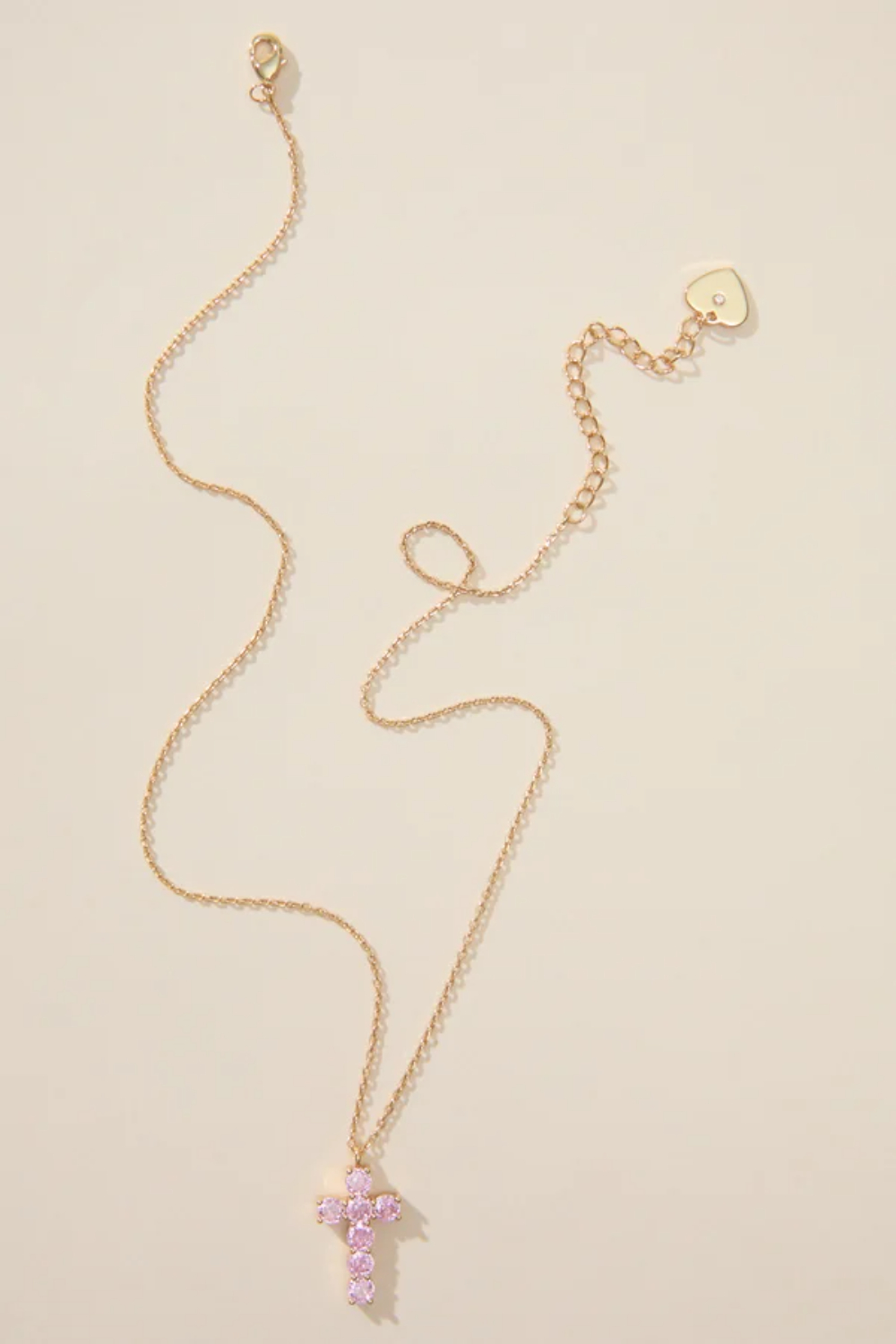 Pink Glitz Cross Necklace