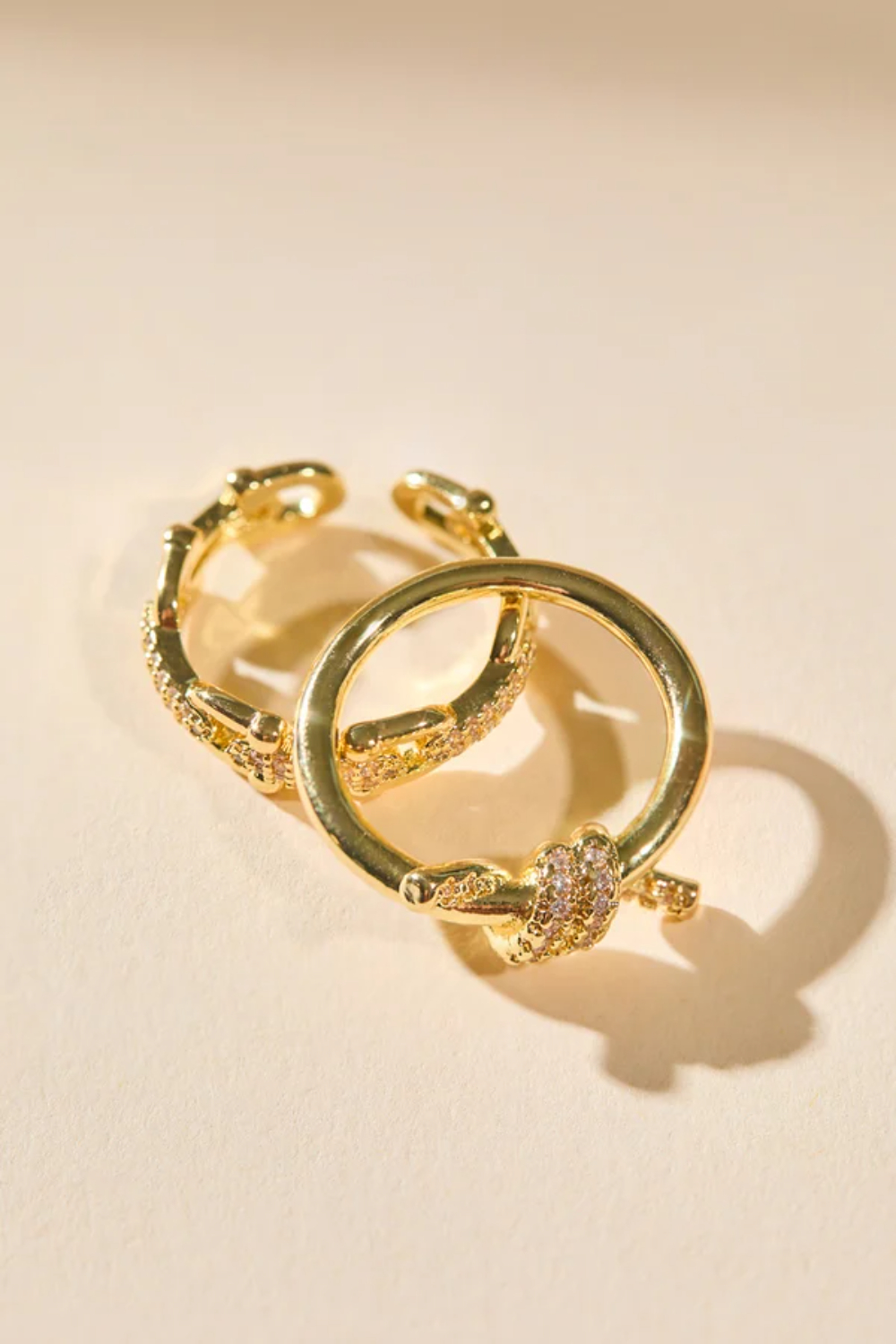 18K Gold Dazzle Knot Ring Set