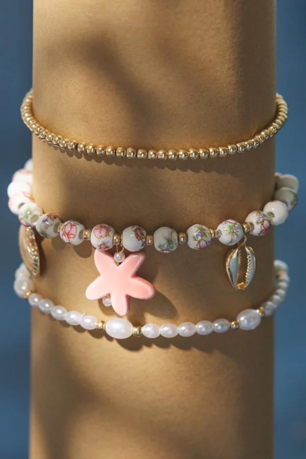 Beachy Bloom Charm Bracelet Set