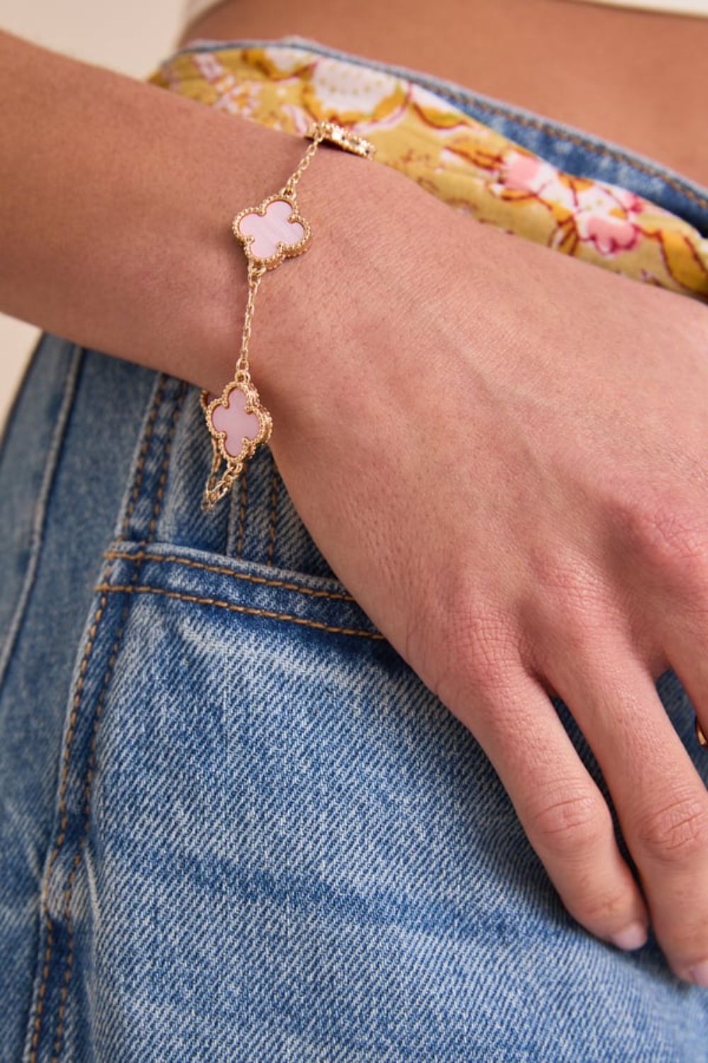 Clover Double Sided Pink Bracelet