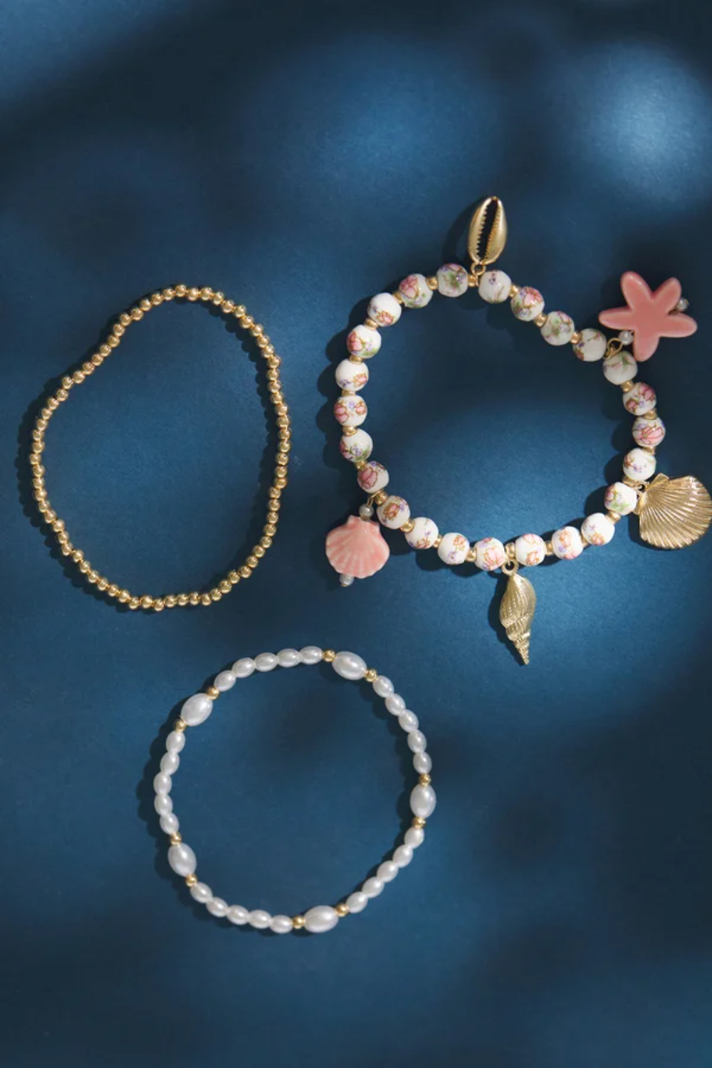 Beachy Bloom Charm Bracelet Set