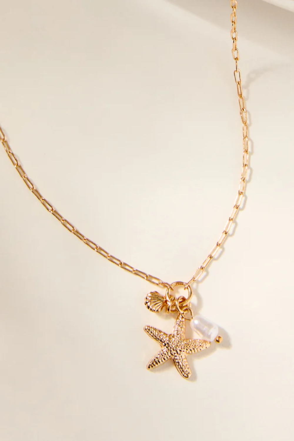 Starfish Cluster Charm Necklace