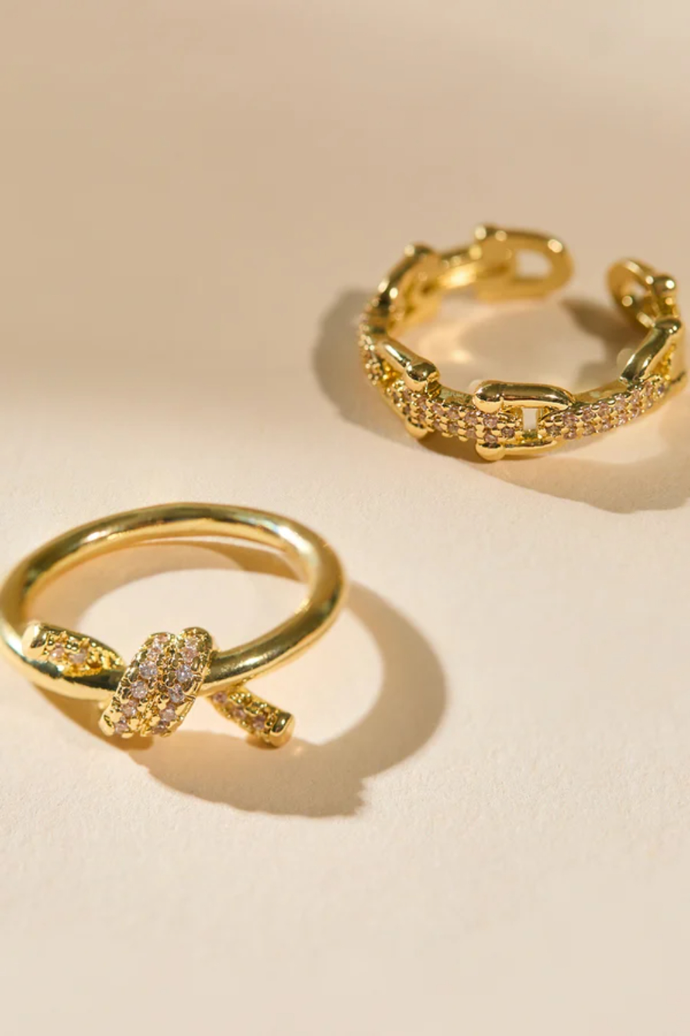 18K Gold Dazzle Knot Ring Set