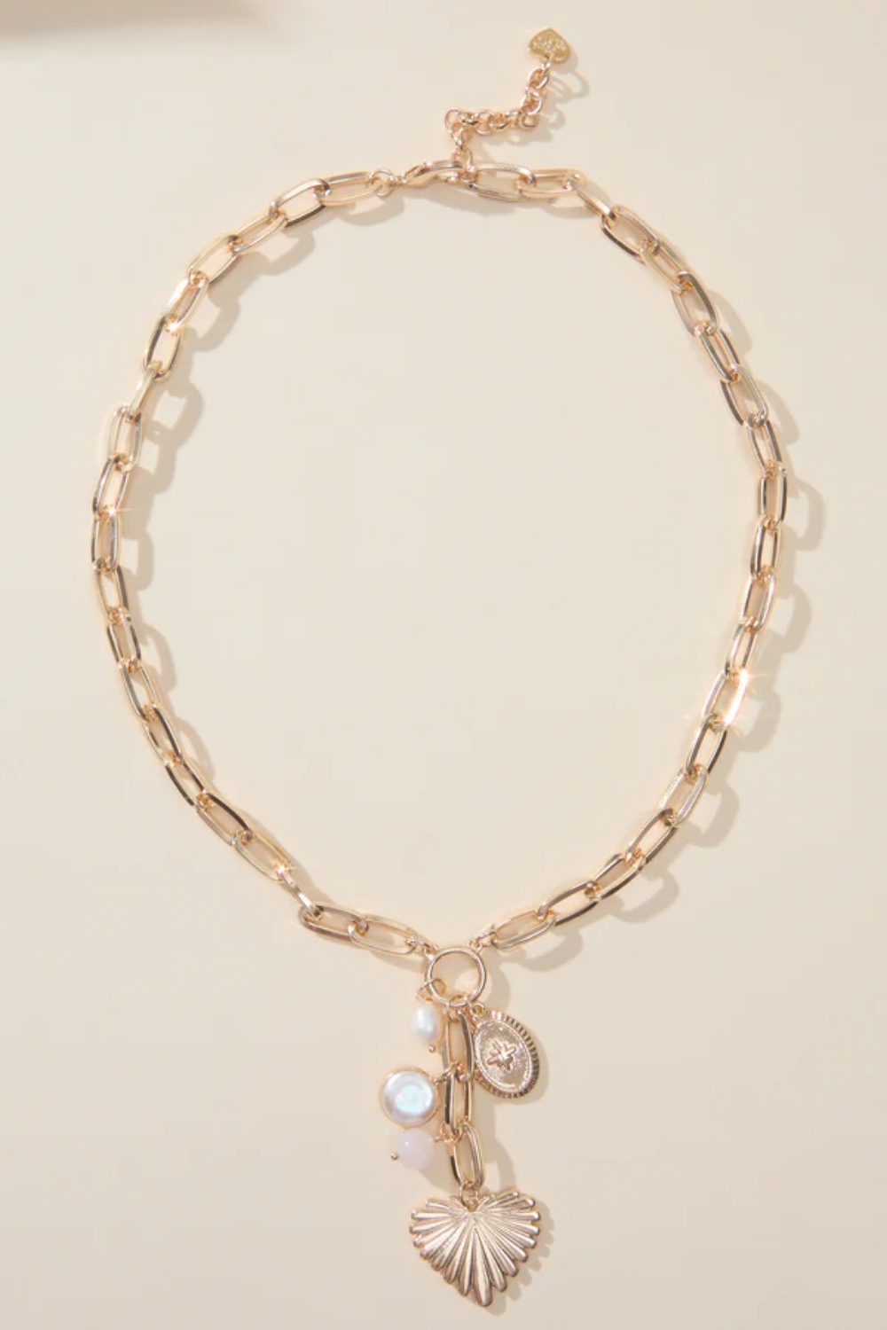 Statement Heart Cluster Charm Necklace