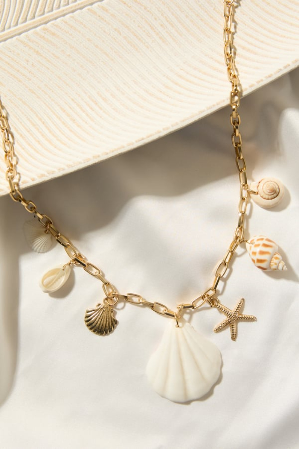 Seashell Cascade Charm Necklace