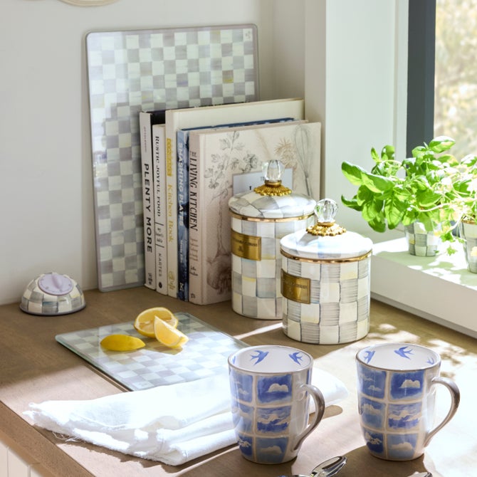 Check Glass Cutting Board, Set of 2