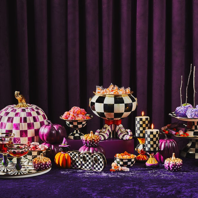 Plum Check Large Pumpkin