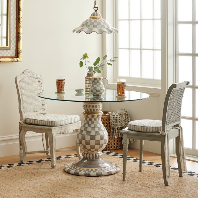 Sterling Check Ceramic Pedestal Table Base