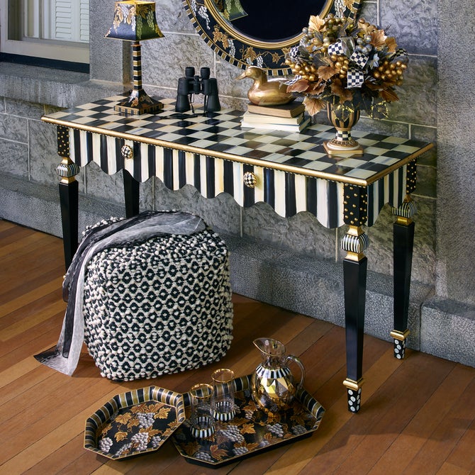 Courtly Stripe Console Table