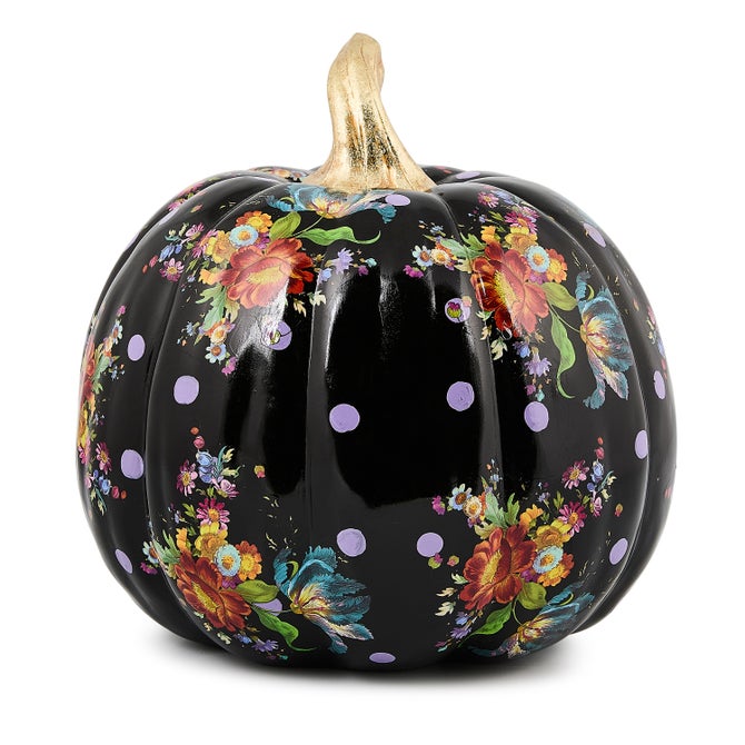 Black Flower Market Medium Pumpkin