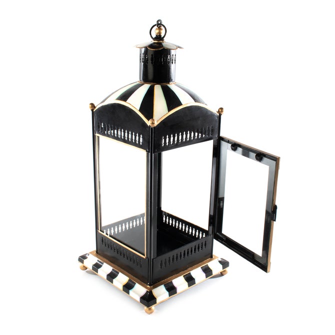 Courtly Stripe Large Candle Lantern