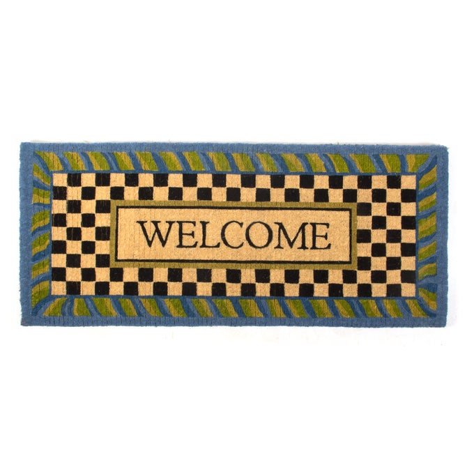 Welcome Periwinkle Entrance Mat