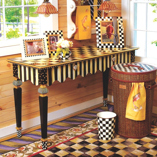 Courtly Stripe Console Table