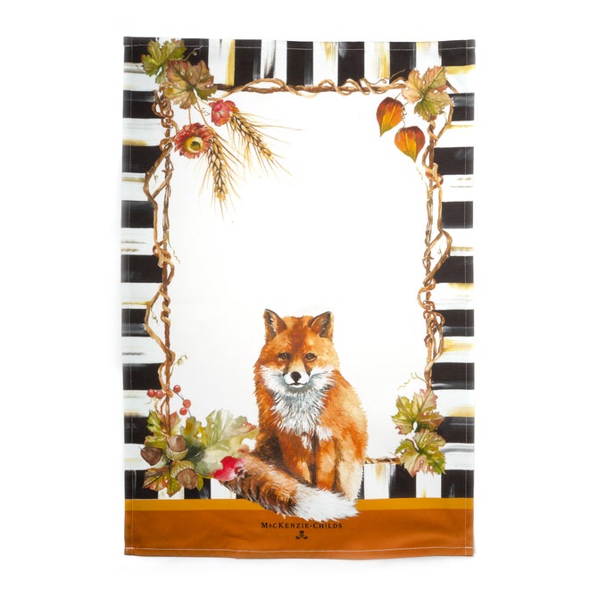 Fall Fox Dish Towel