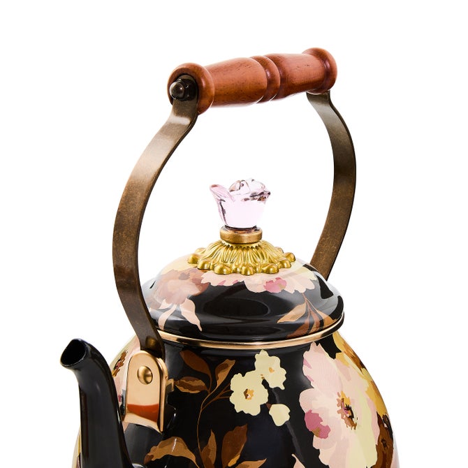 Wild Rose Brown 2 Quart Tea Kettle