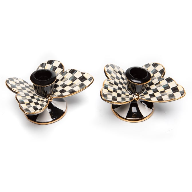 Courtly Check Butterfly Candle Holders, Set of 2