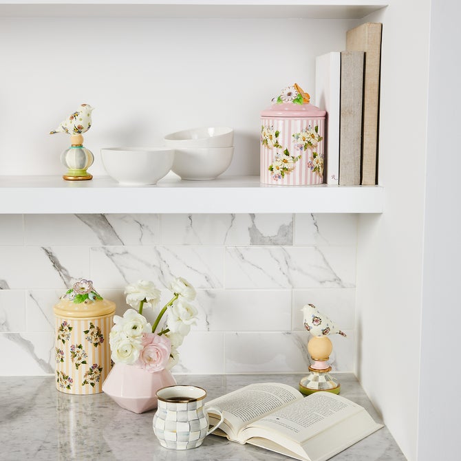 Wildflowers Bird Topiaries - Set of 2