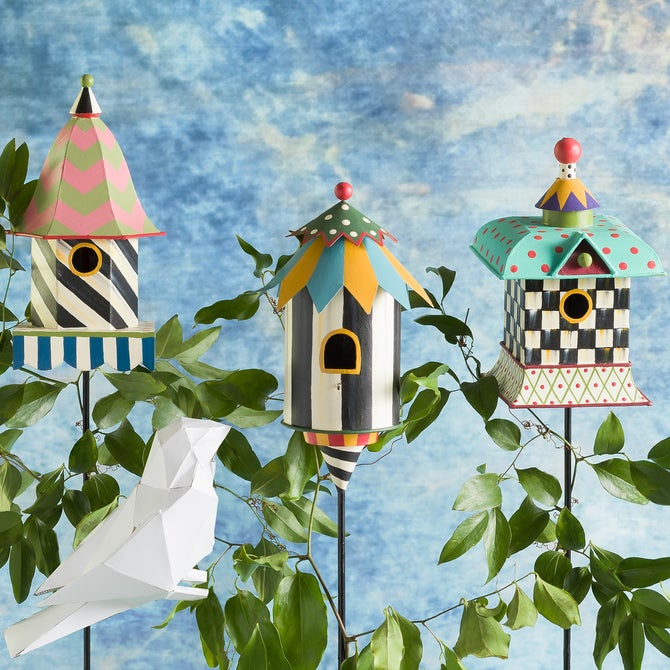 Courtly Check Birdhouse Stake