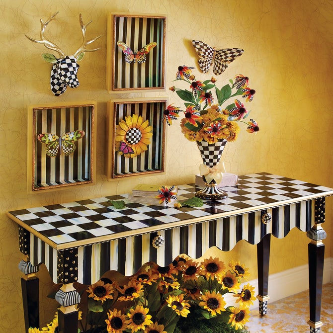 Courtly Stripe Console Table