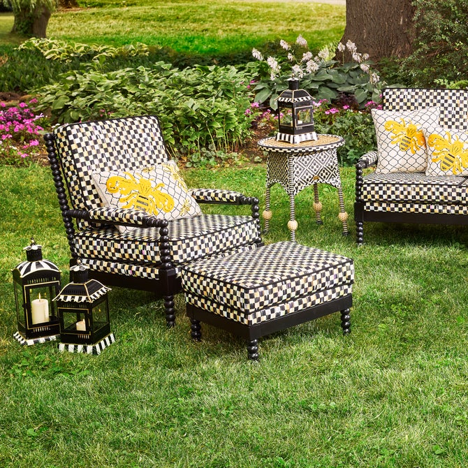 Courtly Stripe Large Candle Lantern