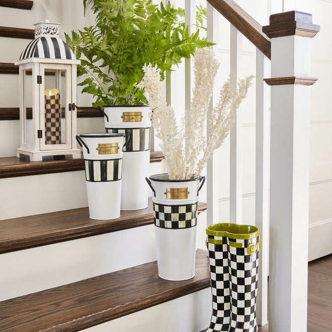 Spectator Galvanized Flower Buckets, Set of 3