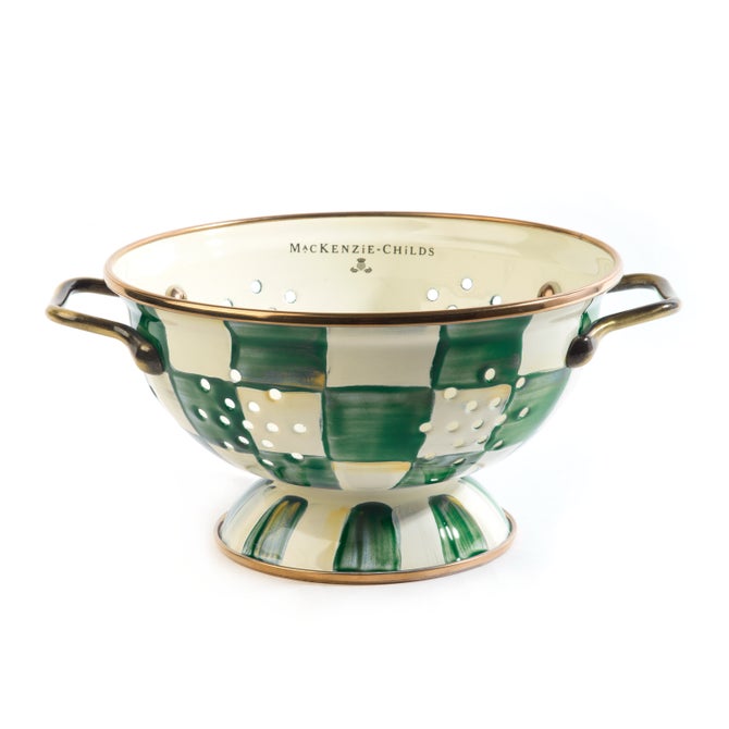 Emerald Check Small Colander