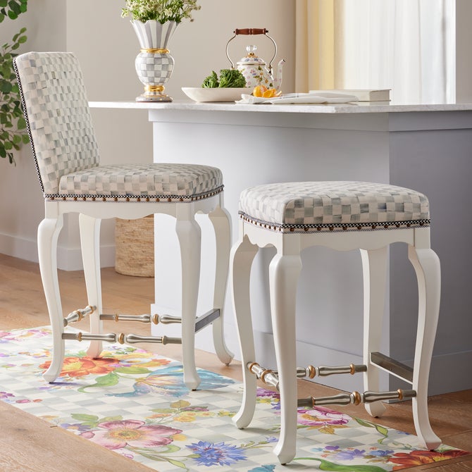 Sterling Check Counter Stool