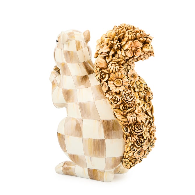 Mocha Check Squirrel Figurine