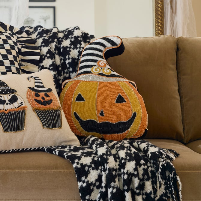 Happy Jack Pumpkin Shaped Throw Pillow