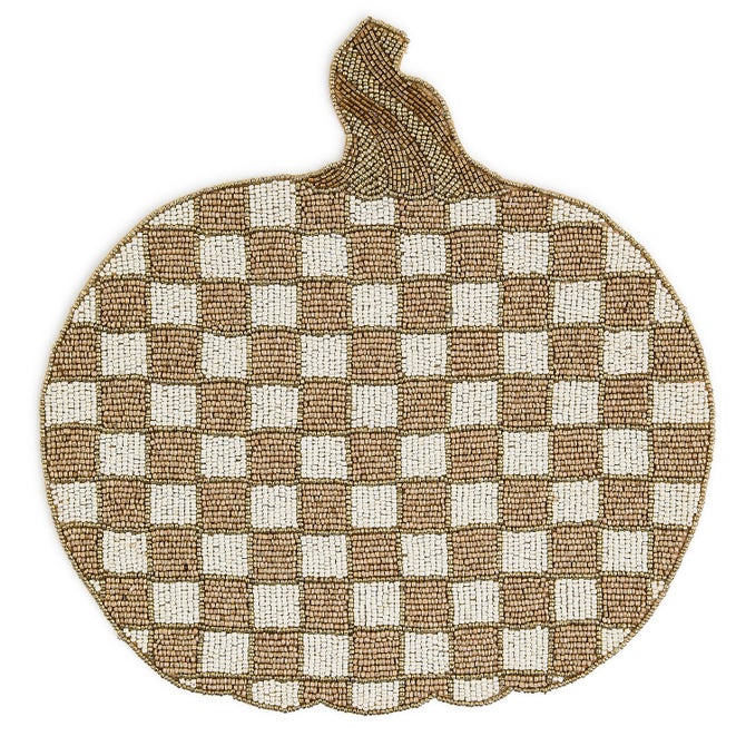 Courtly Check Pumpkin Beaded Placemat